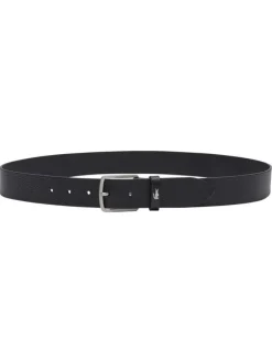 Ceinture en cuir de vache noire pourvue d'une fermeture par boucle ardillon