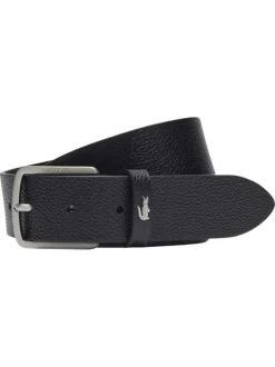 Ceinture en cuir de vache noire pourvue d'une fermeture par boucle ardillon