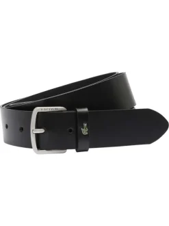 Ceinture en cuir de vache noire pourvue d'une fermeture par boucle ardillon