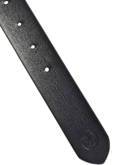 Ceinture en cuir de vache noire unie pourvue d'une fermeture par boucle ardillon