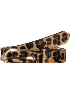 Ceinture léopard fantaisie avec fermeture à ardillon dorée