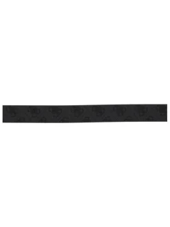 Ceinture noire avec des imprimés et une boucle de couleur dorée mat