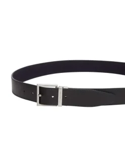 Ceinture noire réversible Hudson en cuir avec boucle ardillon