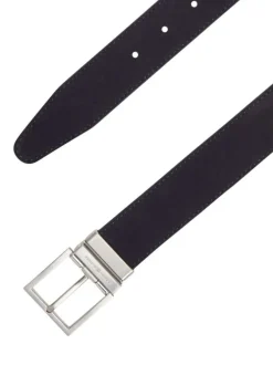 Ceinture noire réversible Hudson en cuir avec boucle ardillon