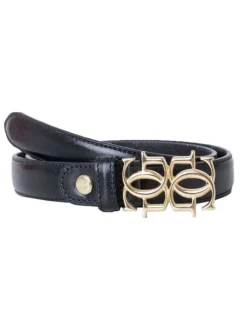 Ceinture noire unie avec boucle dorée