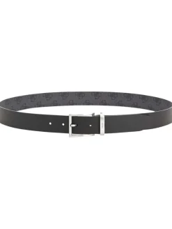 Ceinture noir logotypée de monogramme 4G aspect cuir grainé