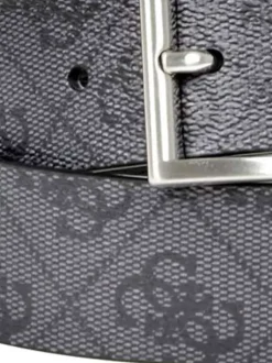 Ceinture noir logotypée de monogramme 4G aspect cuir grainé
