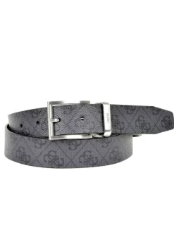 Ceinture noir logotypée de monogramme 4G aspect cuir grainé