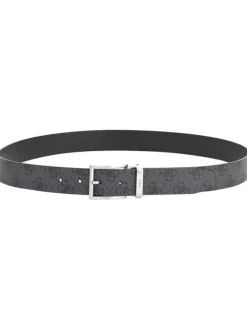 Ceinture noir logotypée de monogramme 4G aspect cuir grainé