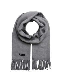 Écharpe à frange Solid Woven Scarf grise unie