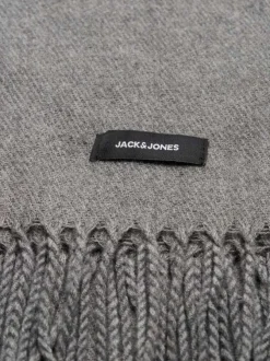Écharpe à frange Solid Woven Scarf grise unie