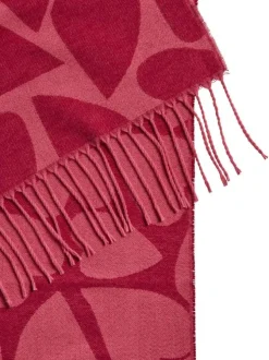 Écharpe fantaisie rose avec un imprimé coeur oversize