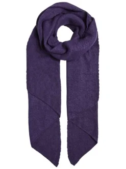 Écharpe prune unie avec un toucher mousse