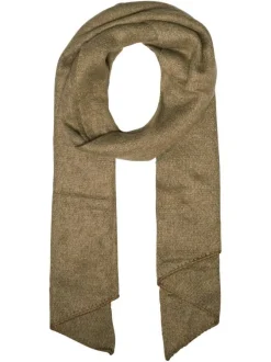 Écharpe vert kaki chinée avec lurex doré cousu dans la matière