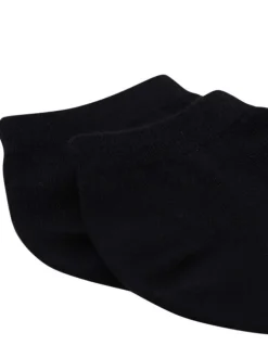 Chaussettes basses en coton biologique noires ornées du nom de la marque