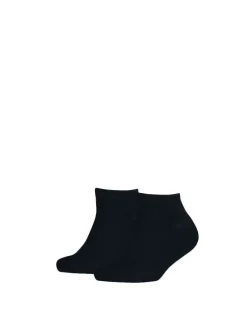 Chaussettes basses marine unies avec le haut de la tige en bord côte