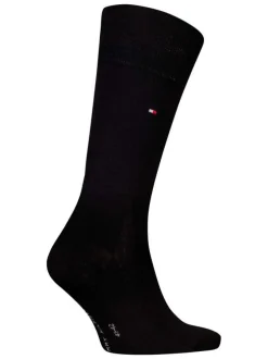 Chaussettes en laine mélangée noires unies coupe haute