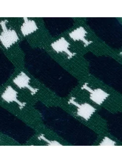 Chaussettes hautes en coton biologique mélangé noires à motifs verres de vin