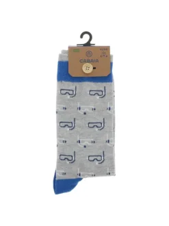 Chaussettes hautes en coton mélangé grises all-over masques de plongée