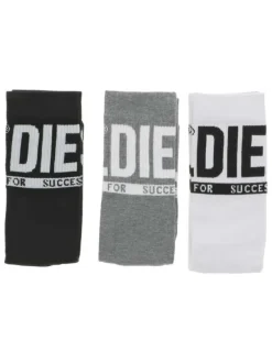 Chaussettes hautes multicolores imprimées avec le nom de la marque