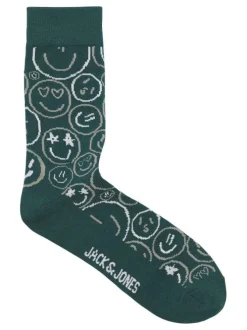 Chaussettes hautes vertes avec des motifs et une coupe haute
