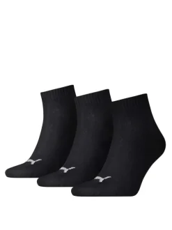 Chaussettes mi-hautes en coton noires unies avec le logo de la marque brodé