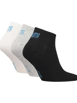Chaussettes mi-hautes multicolores au nom de la marque brodé en bleu