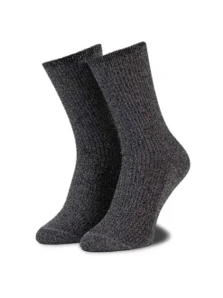 Chaussettes anthracite unies en coton avec une coupe haute