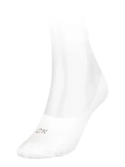 Chaussettes basses blanches unies coupe invisible avec des strass à l'avant