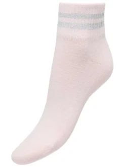 Chaussettes basses en coton mélangé roses unies tailles mi-hautes