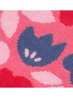Chaussettes basses roses en coton biologique mélangé avec des imprimés de fleurs