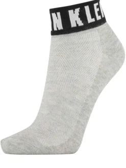 Chaussettes basses unies grises avec élastique Calvin Klein pour femme