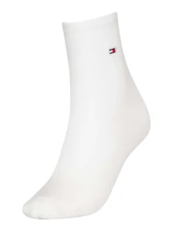 Chaussettes hautes blanches unies et dentelées à coupe mi-haute