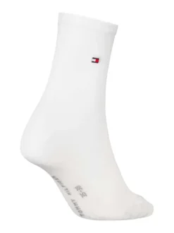 Chaussettes hautes blanches unies et dentelées à coupe mi-haute