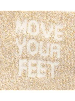 Chaussettes hautes en coton biologique mélangé beige en lurex