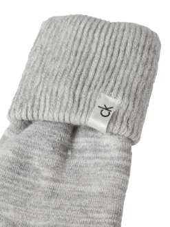 Chaussettes hautes grises chinées avec fibres métalisées all over