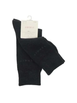 Chaussettes hautes grises unies avec logo de la marque brodé sur le côté