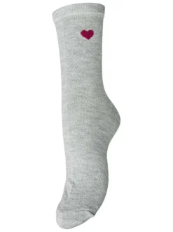 Chaussettes hautes grises unies pourvues de fils lurex argentés
