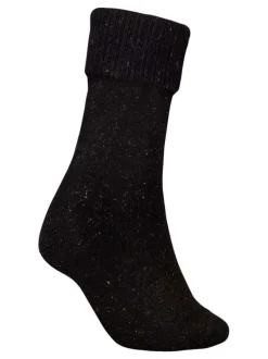 Chaussettes hautes noires unies avec une coupe haute et un patch d'authenticité