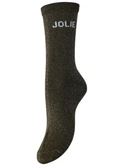 Chaussettes hautes vertes à imprimé pourvues de fils lurex