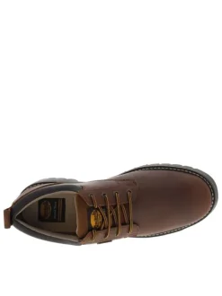 Chaussures en simili cuir patiné marron à lacets ronds tressés