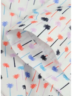 Chemise blanche en coton imprimée coupe ajustée et à manches courtes
