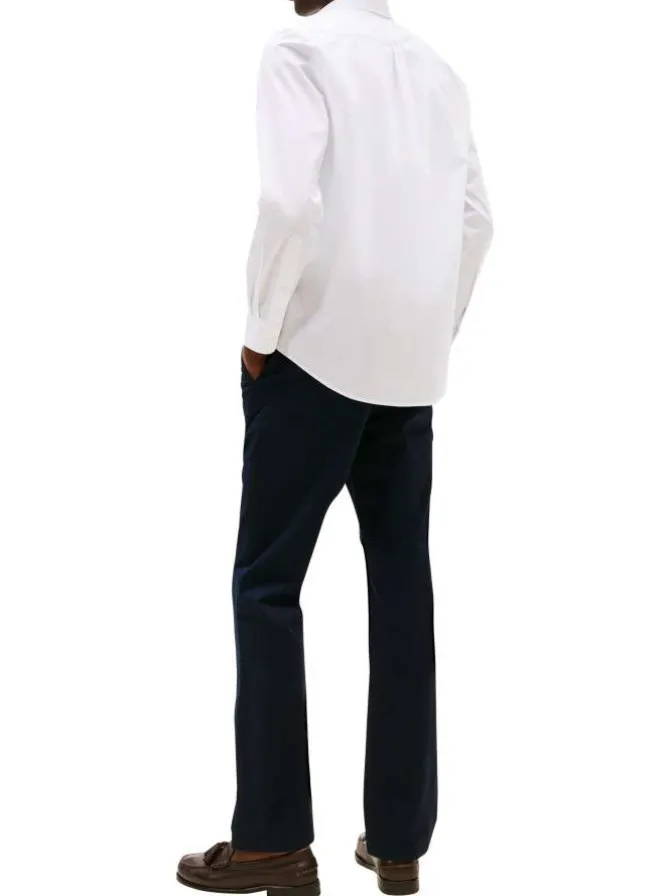 Chemise blanche fantaisie à coupe droite avec un col à rabats