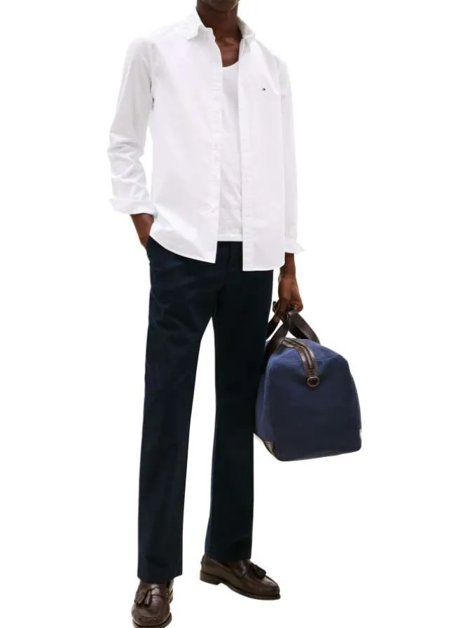 Chemise blanche fantaisie à coupe droite avec un col à rabats