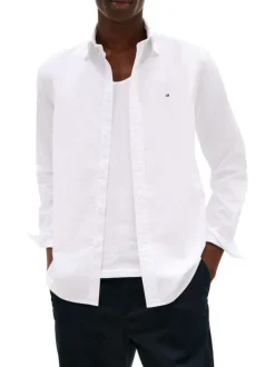 Chemise blanche fantaisie à coupe droite avec un col à rabats