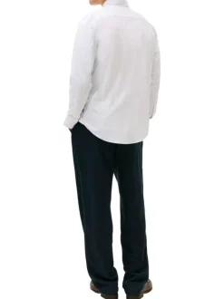 Chemise blanche fantaisie à coupe droite avec un col à rabats