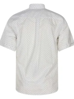 Chemise blanche imprimé avec une coupe droite col boutonné et à manches courtes