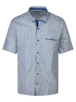 Chemise blanche à motifs avec une coupe droite et un col américain