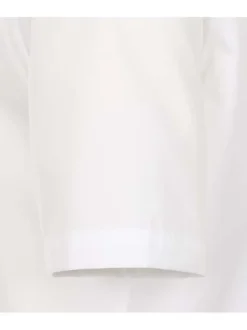 Chemise blanche unie en coton avec une coupe droite à fermeture boutonnée