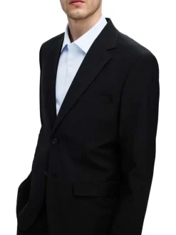 Chemise bleue ciel unie à coupe slim fit avec des manches longues boutonnées